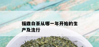 福鼎白茶从哪一年开始的生产及流行