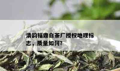 清韵福鼎白茶厂授权地理标志，质量如何？