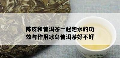 陈皮和普洱茶一起泡水的功效与作用冰岛普洱茶好不好