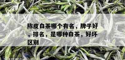 陈皮白茶哪个有名，牌子好，排名，是哪种白茶，好坏区别