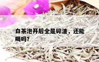 白茶泡开后全是碎渣，还能喝吗？