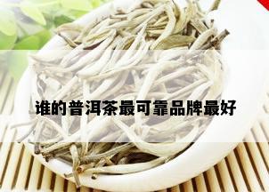 谁的普洱茶最可靠品牌更好