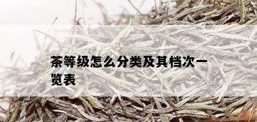 茶等级怎么分类及其档次一览表