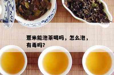 薏米能泡茶喝吗，怎么泡，有吗？