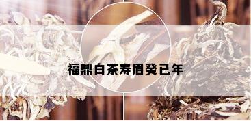 福鼎白茶寿眉癸已年