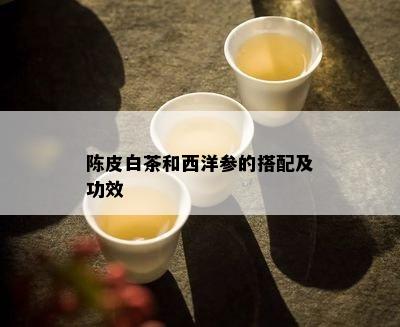 陈皮白茶和西洋参的搭配及功效