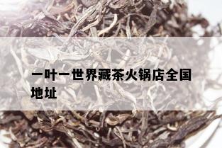 一叶一世界藏茶火锅店全国地址