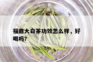 福鼎大白茶功效怎么样，好喝吗？