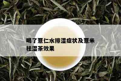 喝了薏仁水排湿症状及薏米祛湿茶效果