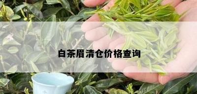 白茶眉清仓价格查询