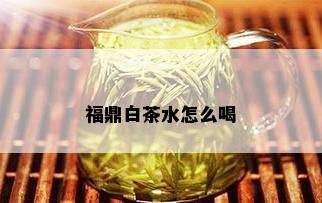 福鼎白茶水怎么喝