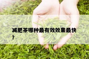 减肥茶哪种最有效效果最快？