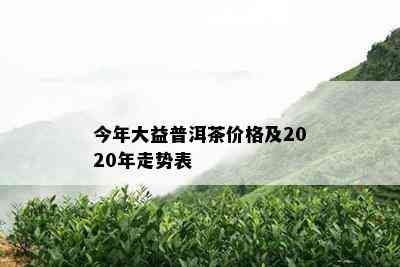 今年大益普洱茶价格及2020年走势表