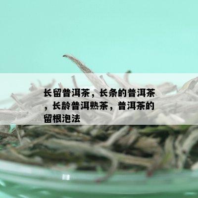 长留普洱茶，长条的普洱茶，长龄普洱熟茶，普洱茶的留根泡法