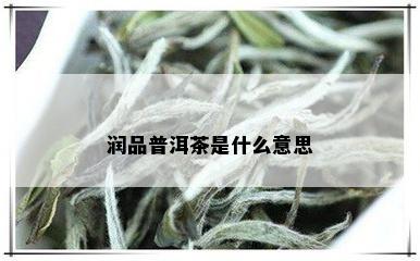 润品普洱茶是什么意思