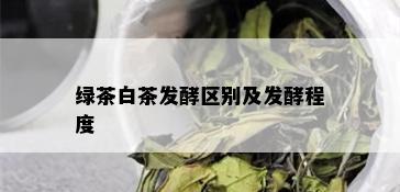 绿茶白茶发酵区别及发酵程度