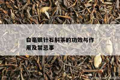 白毫银针石斛茶的功效与作用及禁忌事