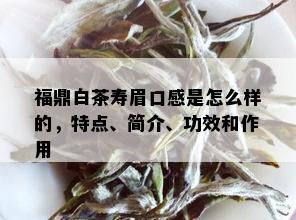 福鼎白茶寿眉口感是怎么样的，特点、简介、功效和作用