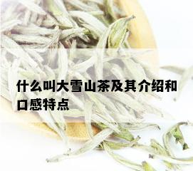 什么叫大雪山茶及其介绍和口感特点