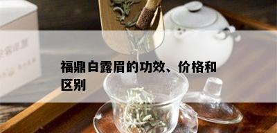 福鼎白露眉的功效、价格和区别