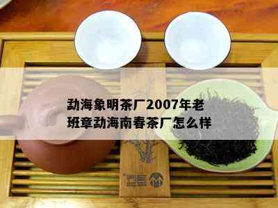 勐海象明茶厂2007年老班章勐海南春茶厂怎么样