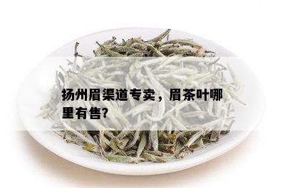 扬州眉渠道专卖，眉茶叶哪里有售？