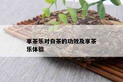 享茶乐对白茶的功效及享茶乐体验