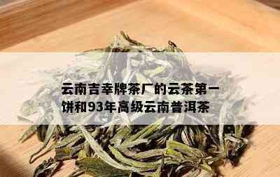 云南吉幸牌茶厂的云茶之一饼和93年高级云南普洱茶