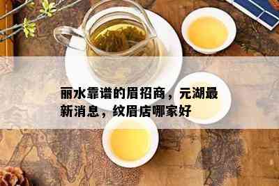 丽水靠谱的眉招商，元湖最新消息，纹眉店哪家好