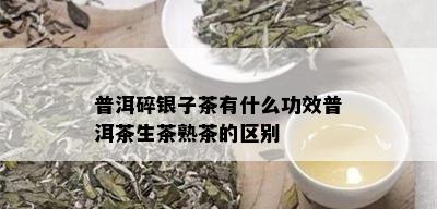 普洱碎银子茶有什么功效普洱茶生茶熟茶的区别