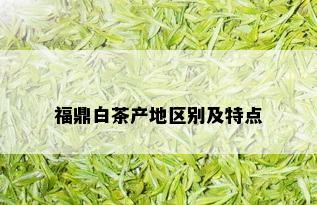 福鼎白茶产地区别及特点