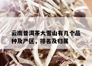 云南普洱茶大雪山有几个品种及产区，排名及归属