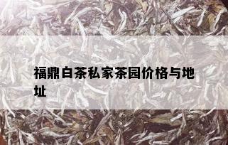 福鼎白茶私家茶园价格与地址