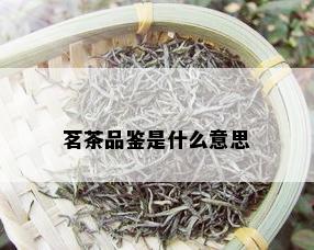 茗茶品鉴是什么意思