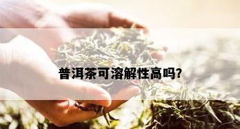 普洱茶可溶解性高吗？