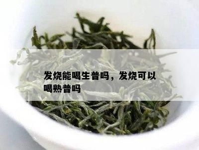 发烧能喝生普吗，发烧可以喝熟普吗