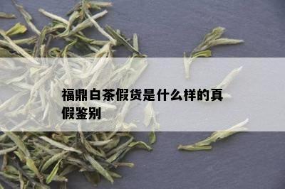 福鼎白茶假货是什么样的真假鉴别