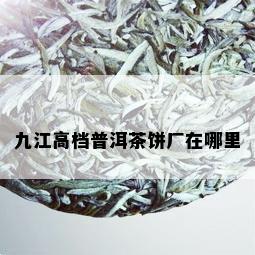 九江高档普洱茶饼厂在哪里