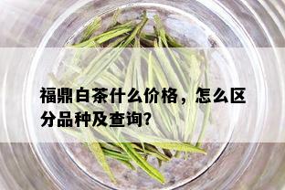 福鼎白茶什么价格，怎么区分品种及查询？