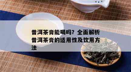 普洱茶膏能喝吗？全面解析普洱茶膏的适用性及饮用方法