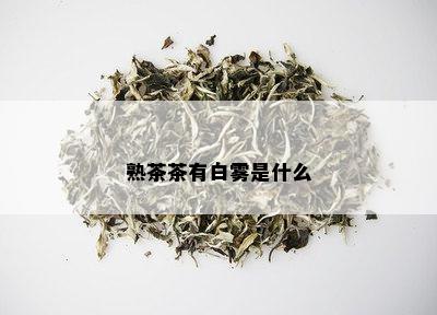 熟茶茶有白雾是什么