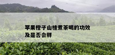 苹果橙子山楂煮茶喝的功效及是否会胖