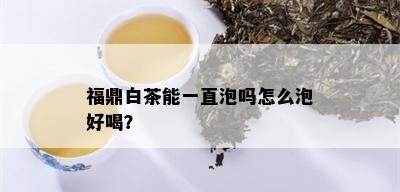 福鼎白茶能一直泡吗怎么泡好喝？