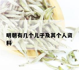 明朝有几个儿子及其个人资料