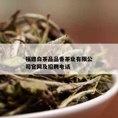 福鼎白茶品品香茶业有限公司官网及招聘电话