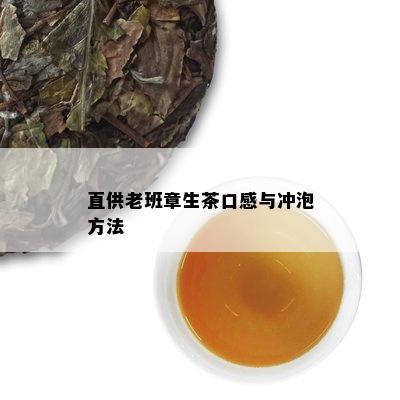 直供老班章生茶口感与冲泡方法