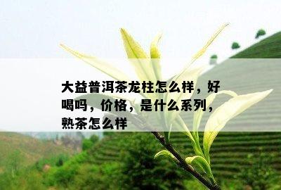 大益普洱茶龙柱怎么样，好喝吗，价格，是什么系列，熟茶怎么样