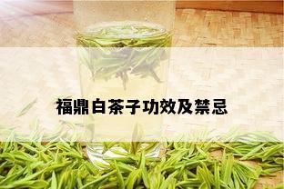 福鼎白茶子功效及禁忌