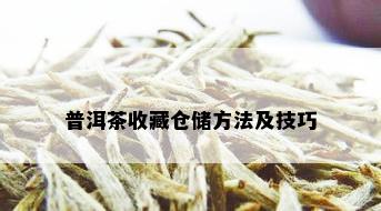 普洱茶收藏仓储方法及技巧