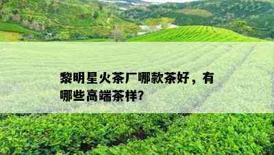 黎明星火茶厂哪款茶好，有哪些高端茶样？